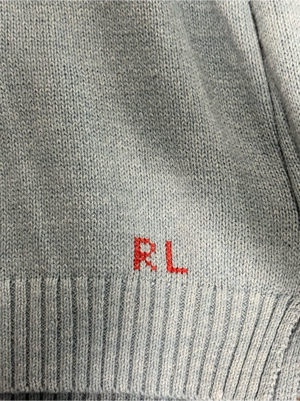 Ralph Lauren Light Blue Crewneck Sweater with Polo Bear - Picture 2 of 3